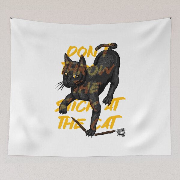 Item preview, Don't Throw the Stick at The Cat designed and sold by Colmeia de Ideias.