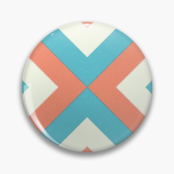 Item preview, Retro Geometric X Pattern | Coral Teal Cream Distressed Seamless Mid Century Modern designed and sold by Dino-Lune.