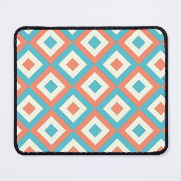 Item preview, Retro Geometric X Pattern | Coral Teal Cream Distressed Seamless Mid Century Modern designed and sold by Dino-Lune.