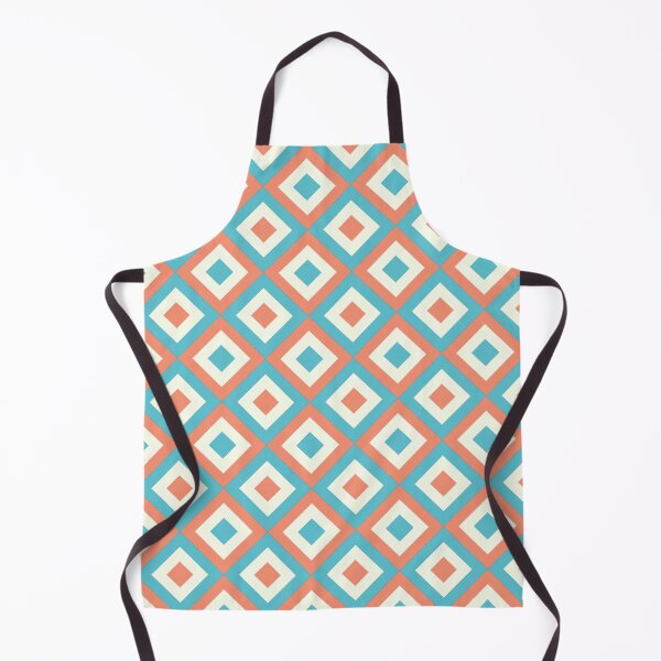 Item preview, Retro Geometric X Pattern | Coral Teal Cream Distressed Seamless Mid Century Modern designed and sold by Dino-Lune.