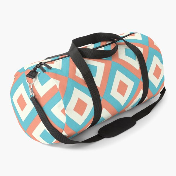 Item preview, Retro Geometric X Pattern | Coral Teal Cream Distressed Seamless Mid Century Modern designed and sold by Dino-Lune.
