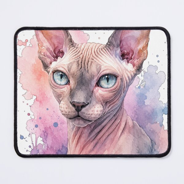 Item preview, Watercolor Sphynx Cat Portrait designed and sold by Mikena1996.