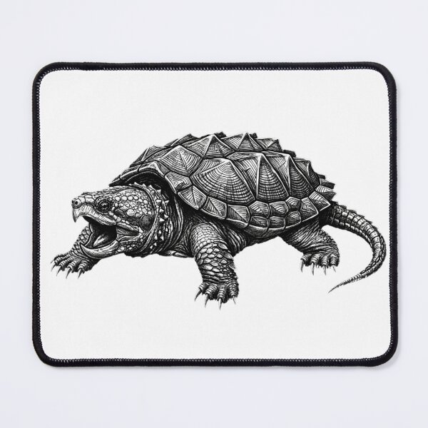 Item preview, Realistic bold line alligator snapping turtle designed and sold by Minimalisticaly.