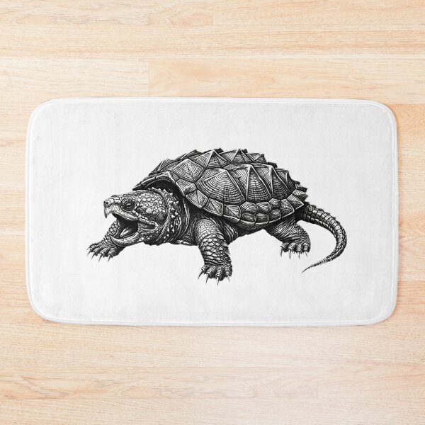 Item preview, Realistic bold line alligator snapping turtle designed and sold by Minimalisticaly.