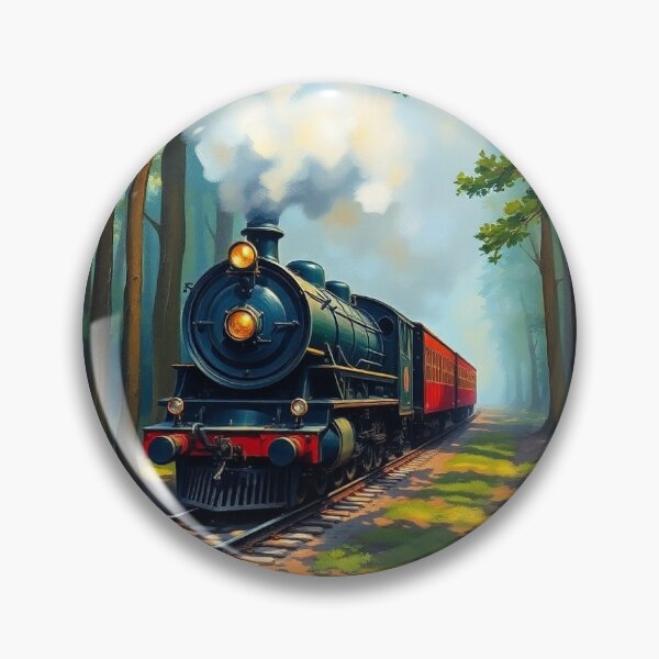Item preview, Steam train in a forest.  designed and sold by oldMastersofart.