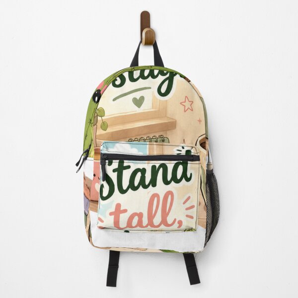 Item preview, Cute Kawaii Cactus Stand Tall Stay Positive Aesthetic Sticker designed and sold by Snikdha.