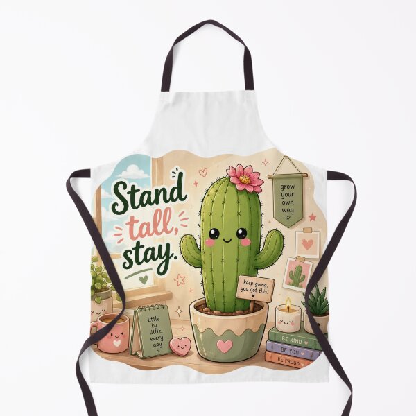 Item preview, Cute Kawaii Cactus Stand Tall Stay Positive Aesthetic Sticker designed and sold by Snikdha.