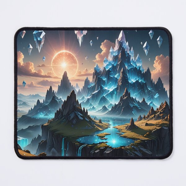 Item preview, Crystal Heights – Majestic Floating Mountains Fantasy Art designed and sold by LittleBigGifts.
