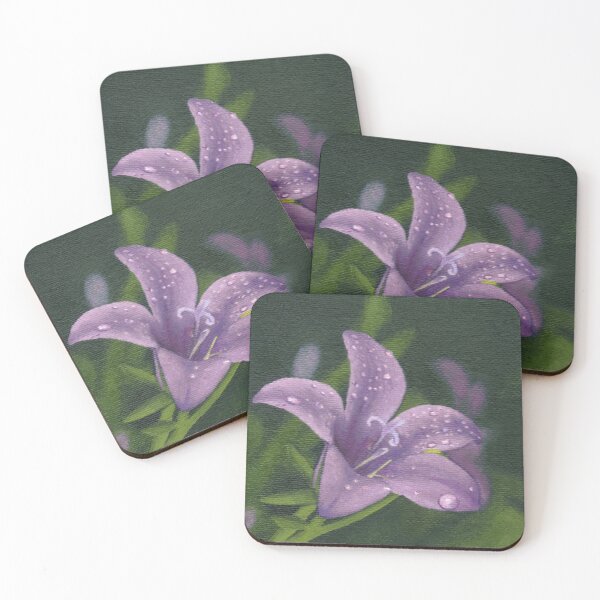 Item preview, Purple lily flower with dew designed and sold by savousepate.