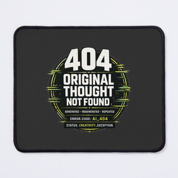 Item preview, 404 Original Thought Not Found AI Humor designed and sold by PunchDrop.