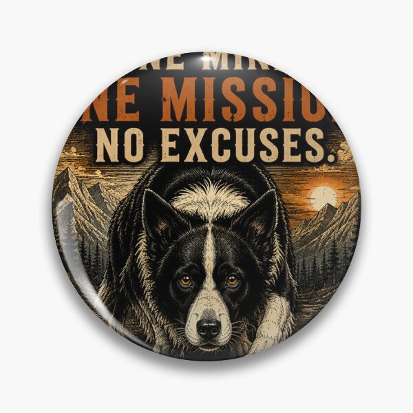 Item preview, Border Collie One Mission No Excuses | Vintage Dog Lover T-Shirt designed and sold by AtlasPawsCo.