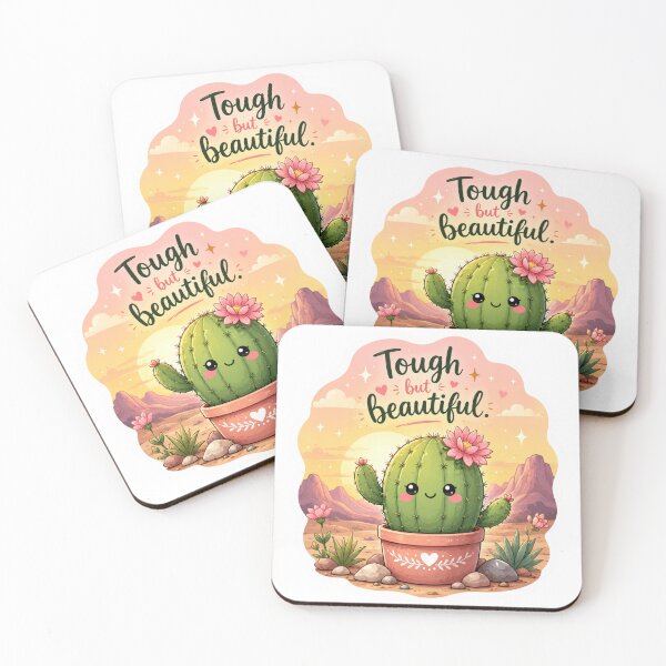 Item preview, Cute Desert Cactus Tough But Beautiful Sunset Sticker designed and sold by Snikdha.