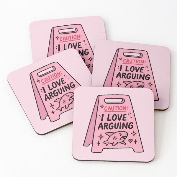 Item preview, Funny Pink Caution Sign I Love Arguing Shark Cute Sarcastic Meme Design designed and sold by ronakris009.