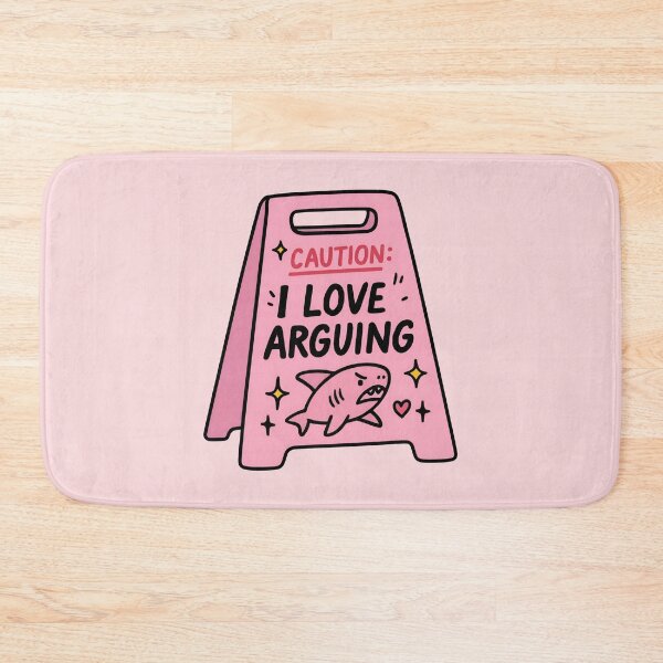 Item preview, Funny Pink Caution Sign I Love Arguing Shark Cute Sarcastic Meme Design designed and sold by ronakris009.