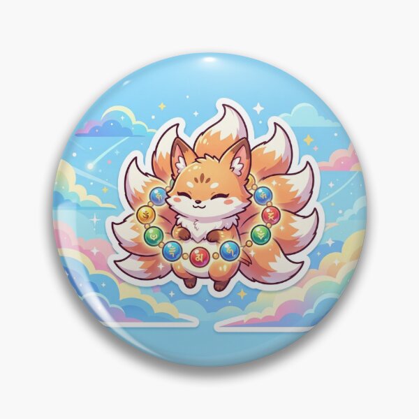 Item preview, Cute Chibi Nine-Tailed Fox with Prayer Beads Sticker designed and sold by uegi.