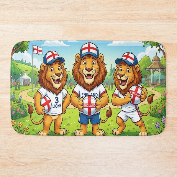 Item preview, 3 Lions Football Game with their baseball caps designed and sold by Barbara Burgess.