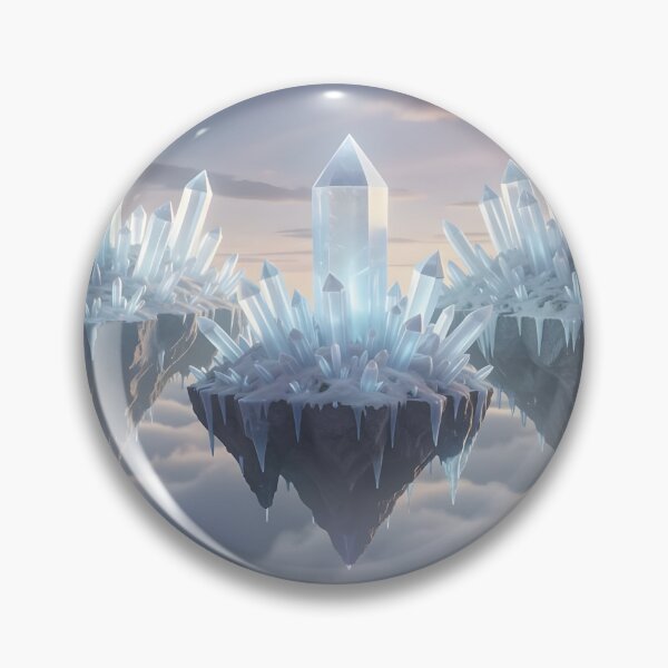 Item preview, Crystal Heights F – Luminous Floating Mountains Fantasy Art designed and sold by LittleBigGifts.