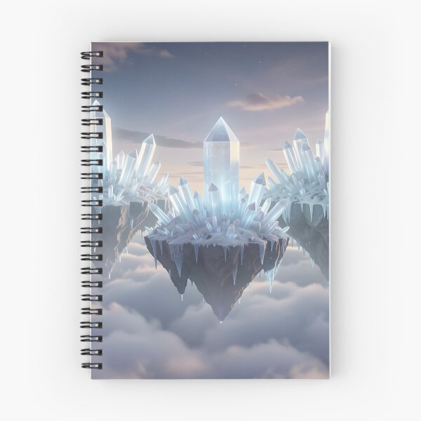 Item preview, Crystal Heights F – Luminous Floating Mountains Fantasy Art designed and sold by LittleBigGifts.