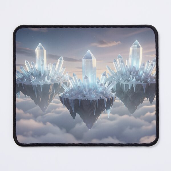Item preview, Crystal Heights F – Luminous Floating Mountains Fantasy Art designed and sold by LittleBigGifts.