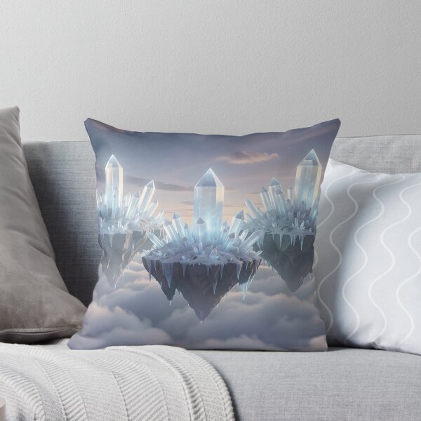Item preview, Crystal Heights F – Luminous Floating Mountains Fantasy Art designed and sold by LittleBigGifts.