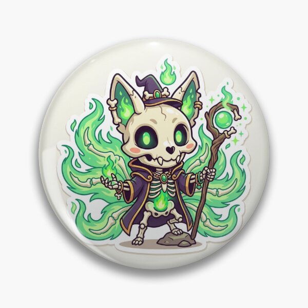 Item preview, Chibi Skeleton Fox Sorcerer Anime Sticker designed and sold by uegi.