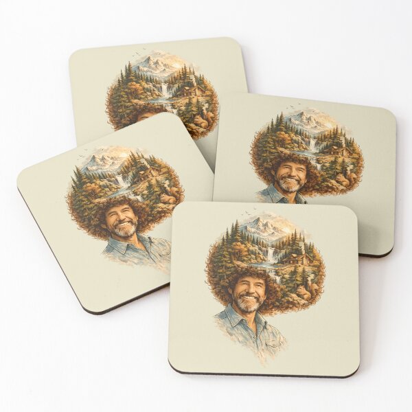 Item preview, Bob Ross Happy Little Trees Nature Hair Vintage Fan Art designed and sold by karamram.