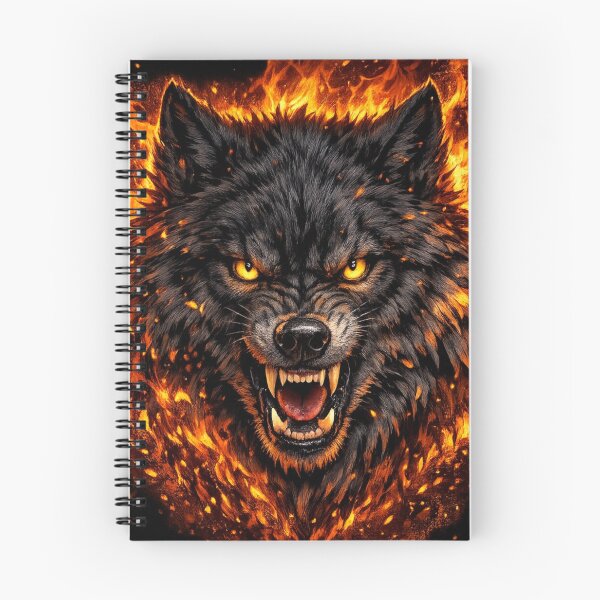 Item preview, Fiery Wolf Head with Glowing Eyes designed and sold by behappyandrelax.