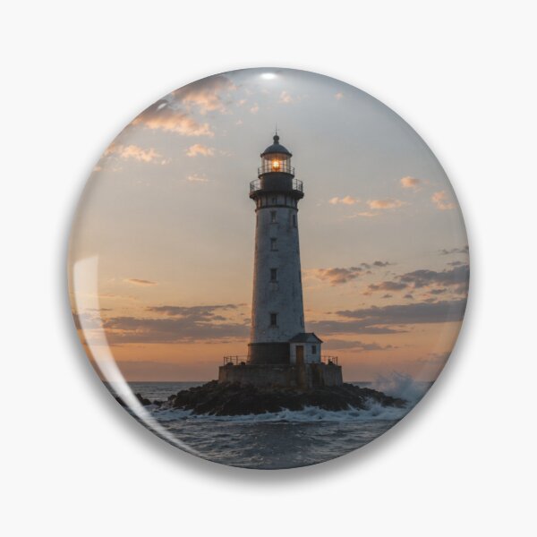 Item preview, Lone Lighthouse at Ocean Sunset designed and sold by JuViRo.