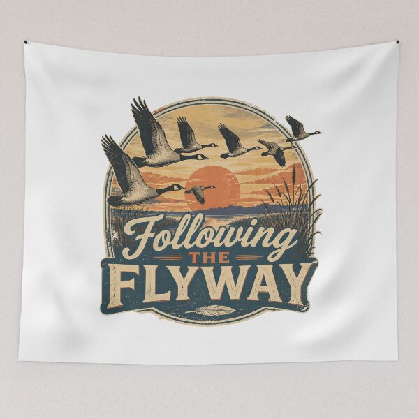 Item preview, Wings Across the Horizon – Retro Migratory Birds T-Shirt designed and sold by MJ-by-Dharan.