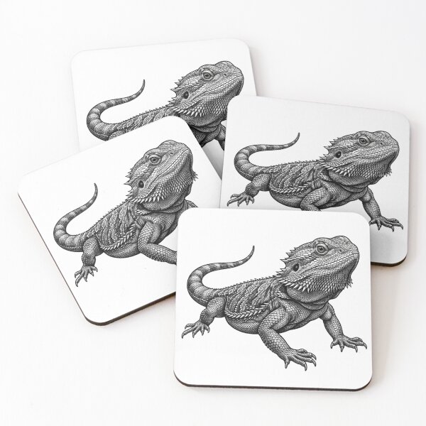 Item preview, Realistic bold line bearded dragon designed and sold by Minimalisticaly.