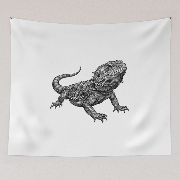 Item preview, Realistic bold line bearded dragon designed and sold by Minimalisticaly.