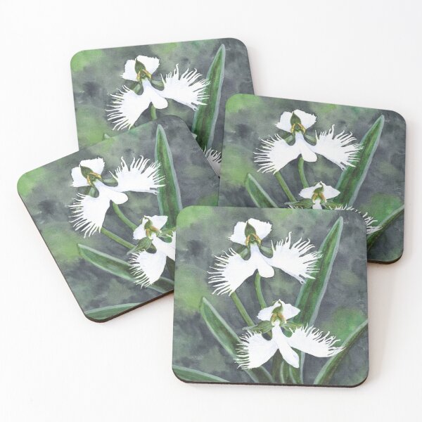 Item preview, White egret orchid flowers (Habenaria Radiata) designed and sold by savousepate.