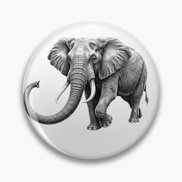 Item preview, Realistic bold line elephant designed and sold by Minimalisticaly.