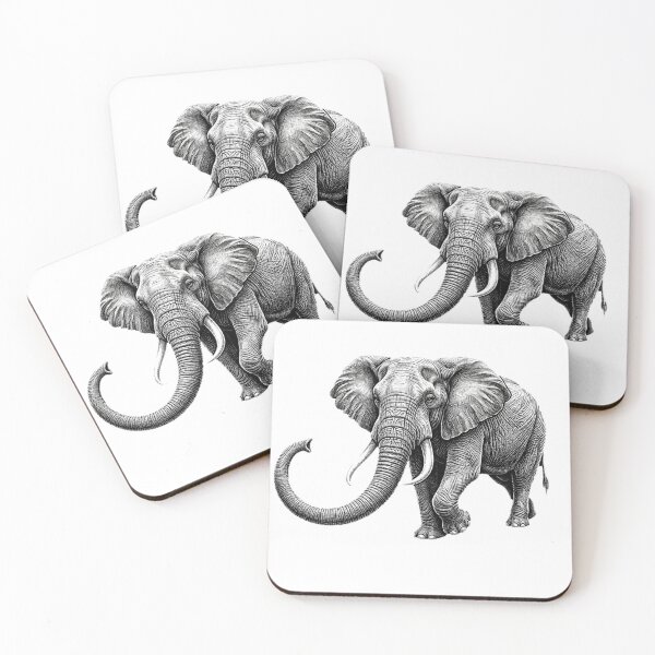 Item preview, Realistic bold line elephant designed and sold by Minimalisticaly.