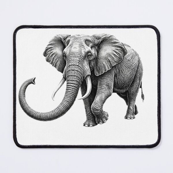 Item preview, Realistic bold line elephant designed and sold by Minimalisticaly.