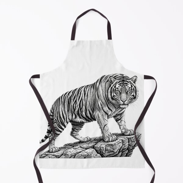 Aperçu de l'œuvre Tigre aux lignes audacieuses et réalistes créée et vendue par Minimalisticaly.