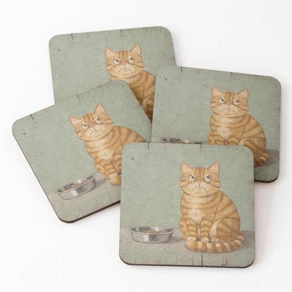 Item preview, Outraged Orange Tabby Denied Second Breakfast Folk Art designed and sold by PictorialWhimsy.