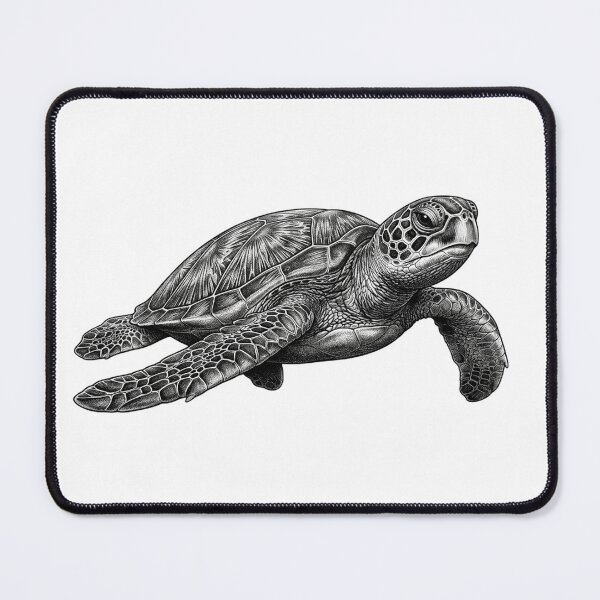 Item preview, Realistic bold line sea turtle designed and sold by Minimalisticaly.