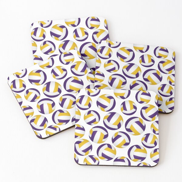 Item preview, volleyballs pattern with purple gold team colors  designed and sold by katzdzynes.