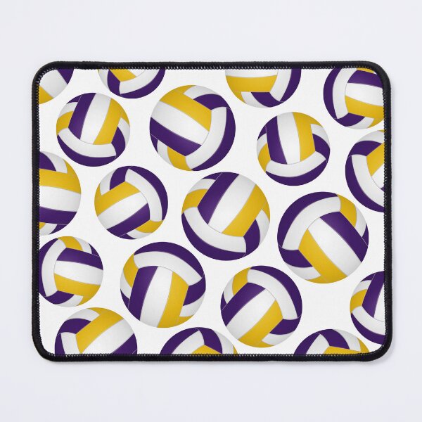 Item preview, volleyballs pattern with purple gold team colors designed and sold by katzdzynes.