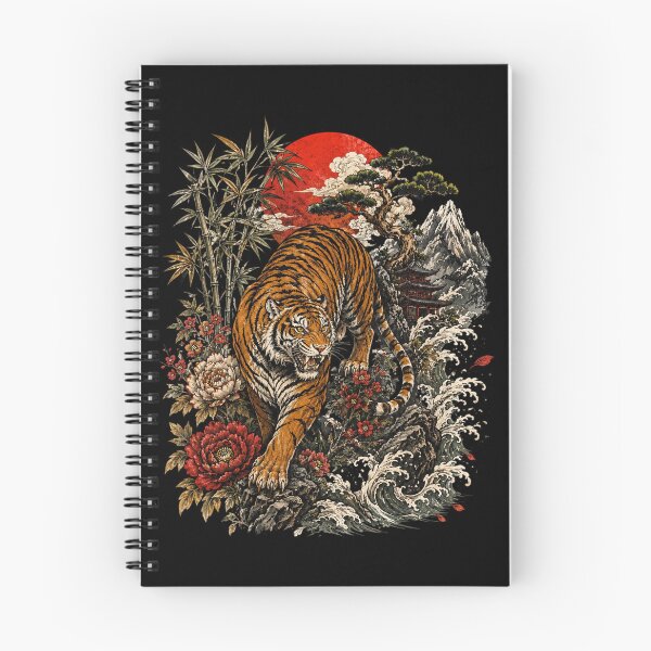 Item preview, Retro Tiger, Vintage Boho Tiger, Linocut Style Wildcat, Cottagecore Animal designed and sold by Sprinkle12345.