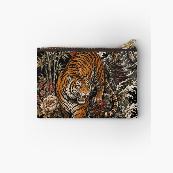 Item preview, Retro Tiger, Vintage Boho Tiger, Linocut Style Wildcat, Cottagecore Animal designed and sold by Sprinkle12345.