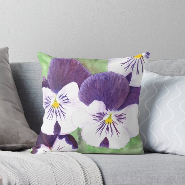 Item preview, White and purple Pansies flowers designed and sold by savousepate.