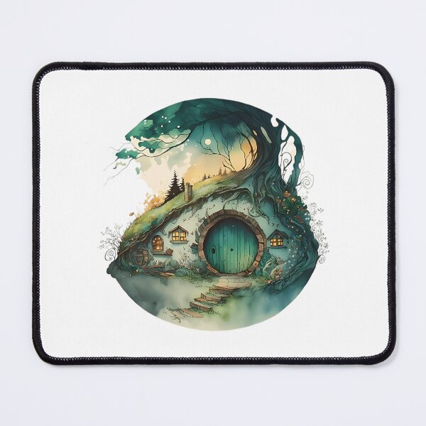 Item preview, Round Doors In Watercolor And Ink - Black - Halfling Hole - Fantasy designed and sold by tanmoraigs.