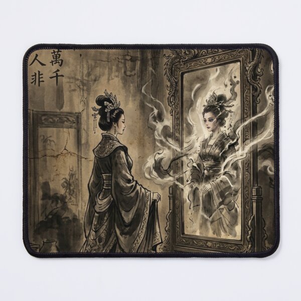 Item preview, The Queen and the Magic Mirror Sumi-e Ink Wash designed and sold by DuckOddity.