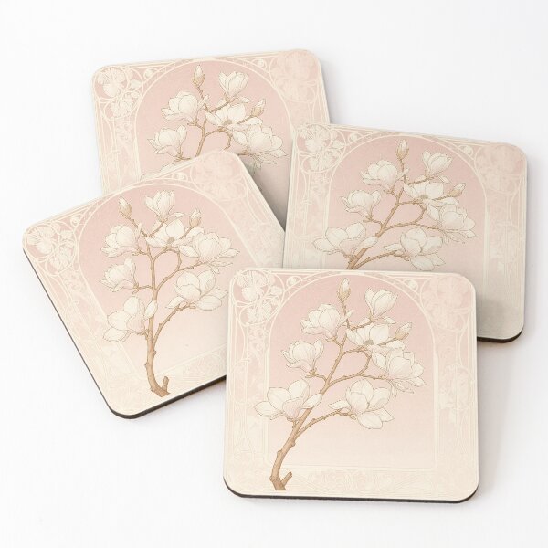 Item preview, Art Nouveau Magnolia Branch in Gold designed and sold by PictorialWhimsy.