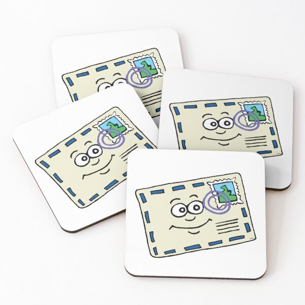 Item preview, Cute Happy Mail Envelope Cartoon | Quirky Snail Mail Postcard Sticker designed and sold by MyxaART.