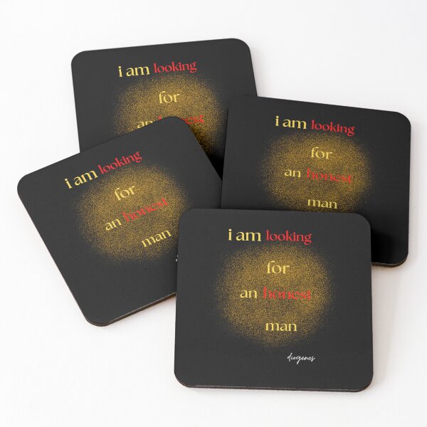 Item preview, Diogenes Quote Glam Gold Red Accent Typo designed and sold by Exactly Studio.