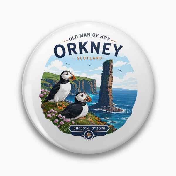 Item preview, Old Man of Hoy Orkney Scotland Puffin Coastal Design designed and sold by NewNomads.