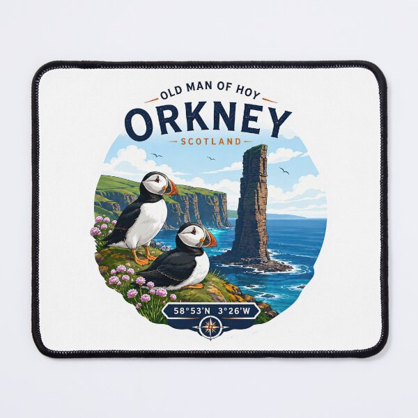 Item preview, Old Man of Hoy Orkney Scotland Puffin Coastal Design designed and sold by NewNomads.